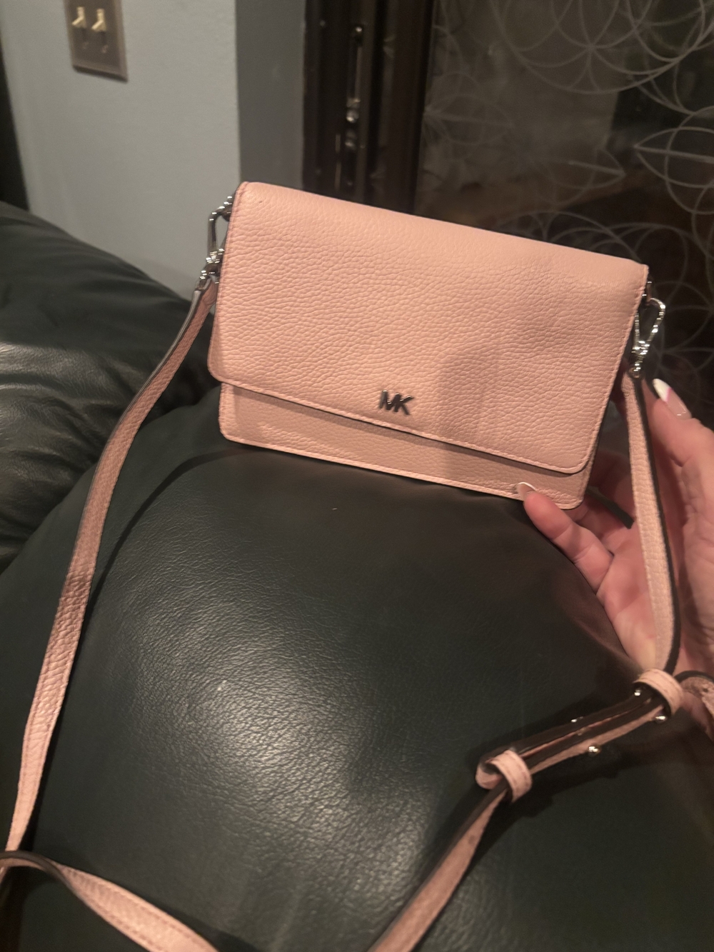 Michael Kors Pink Pebbled Leather Crossbody Bag